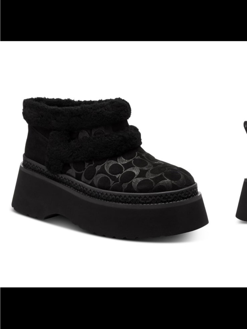 NWB coach women’s Christina signature shearling bootie black size 9